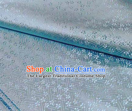 Chinese Classical Babysbreath Pattern Design Light Blue Brocade Fabric Asian Traditional Satin Silk Material