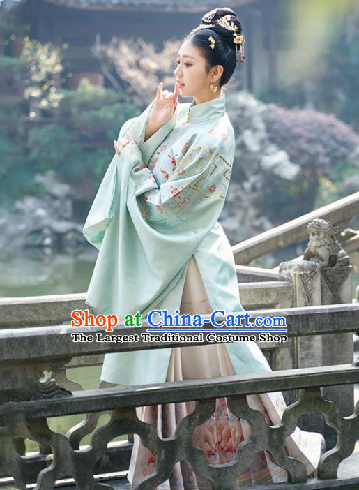 Chinese Ancient Imperial Concubine Long Blouse and Skirt Traditional Ming Dynasty Court Countess Costumes for Women