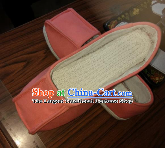 Chinese Kung Fu Shoes Orange Flax Shoes Traditional Hanfu Shoes Opera Shoes for Men