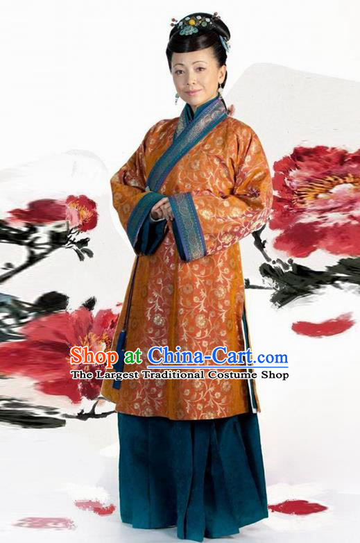 Chinese Traditional Song Dynasty Mistress Costume Ancient Landlord Shiva Hanfu Dress for Women