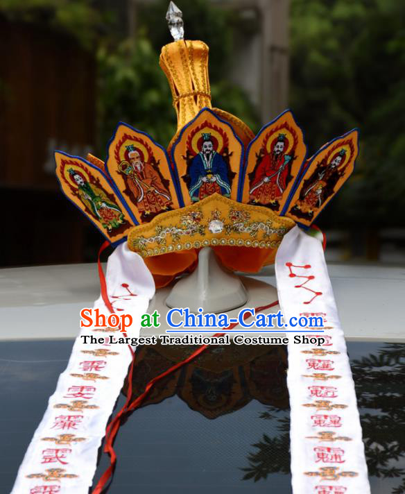 Chinese Traditional Temple Monk Hat Buddhism Abbot Headwear