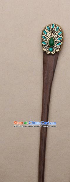 Chinese Traditional Sandalwood Hairpins Ancient Swordsman Hair Accessories for Women