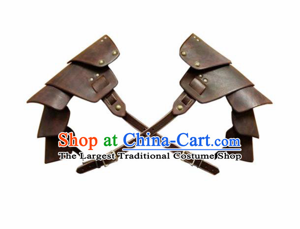 Western Middle Ages Hunter Leather Sholder Accessories European Traditional Knight Sholder Pad for Men