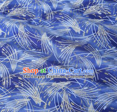 Asian Japanese Classical Meteor Pattern Design Royalblue Silk Fabric Traditional Kimono Brocade Material