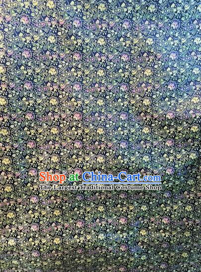 Asian Chinese Classical Cockscomb Pattern Design Navy Silk Fabric Traditional Nanjing Brocade Material