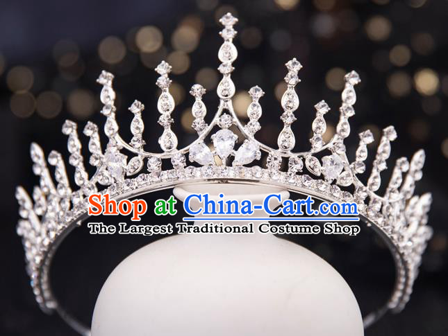 Top Handmade Wedding Bride Crystal Royal Crown Baroque Princess Hair Accessories for Women