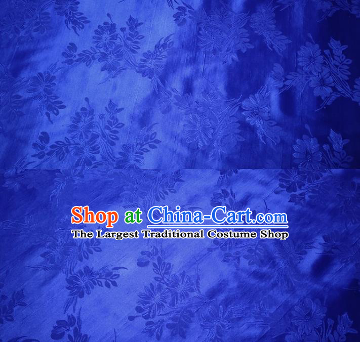 Chinese Traditional Royalblue Silk Fabric Mulberry Silk Fabric Hanfu Dress Material