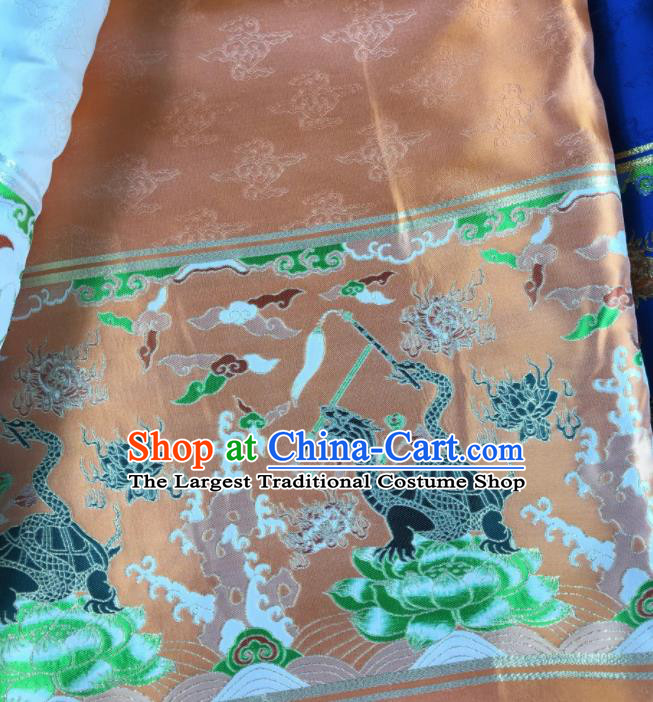 Chinese Traditional Tortoise Pattern Carrot Brocade Hanfu Fabric Silk Fabric Hanfu Dress Material
