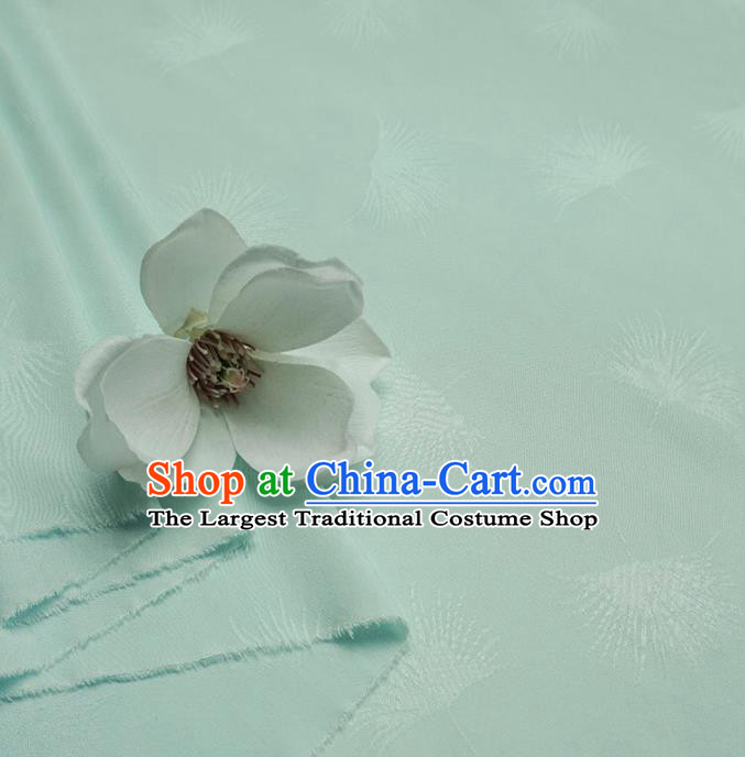 Chinese Traditional Classical Dandelion Pattern Light Blue Cotton Fabric Imitation Silk Fabric Hanfu Dress Material