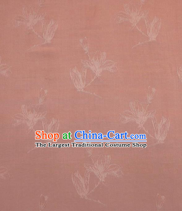 Chinese Traditional Classical Jacquard Magnolia Pattern Cotton Fabric Imitation Silk Fabric Hanfu Dress Material