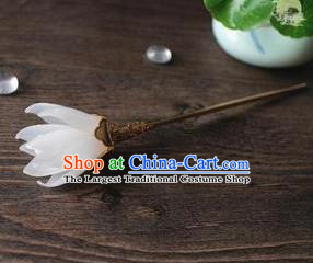 Chinese Traditional Hanfu White Yulan Magnolia Hairpins Ancient Princess Hair Accessories for Women