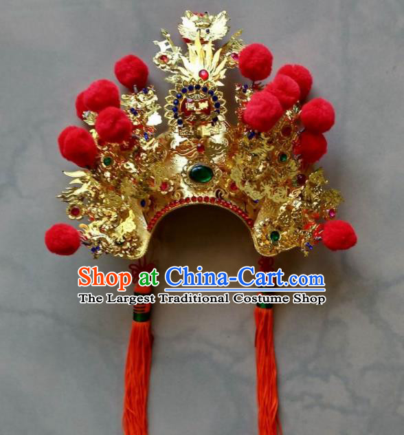 Chinese Traditional God Statue Hat Taoism Jade Emperor Headwear
