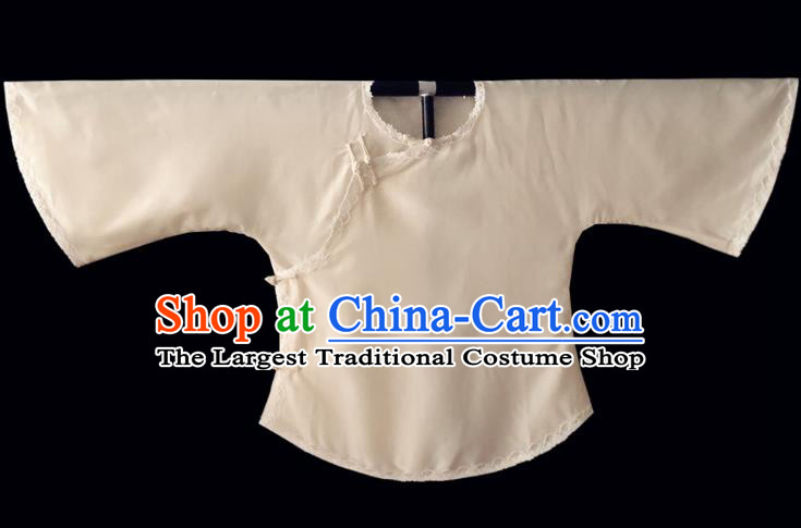 Chinese Traditional White Shirt National Tang Suit Upper Outer Garment Blouse Costume for Women