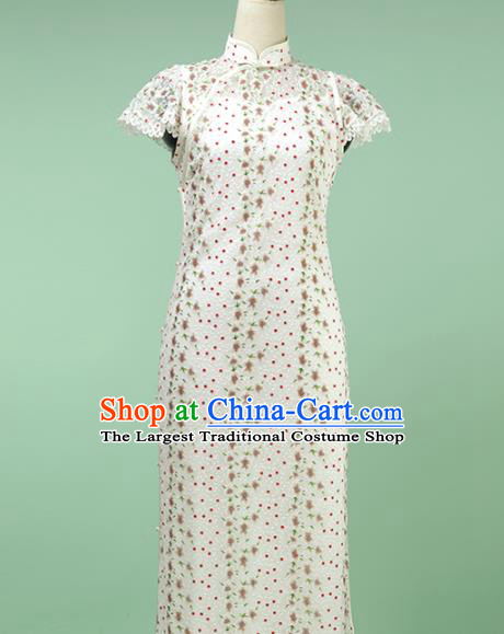 Chinese Traditional Embroidered Qipao Dress National Tang Suit Cheongsam Costumes for Women