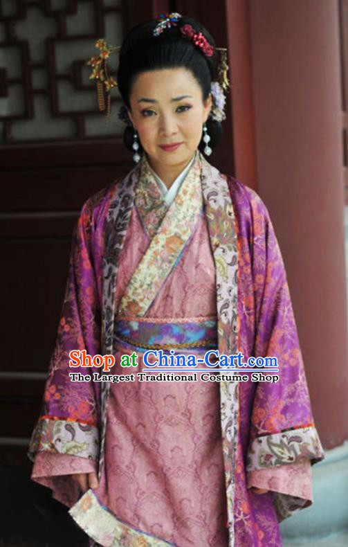 Chinese Traditional Han Dynasty Queen Mother Hanfu Dress Ancient Drama Empress Dowager Historical Costumes for Women