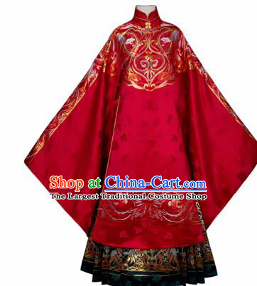 Chinese Traditional Ming Dynasty Wedding Red Hanfu Dress Ancient Royal Queen Costumes for Women
