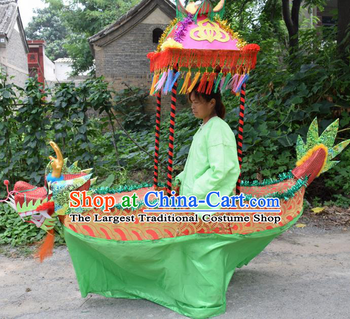 Chinese Traditional Folk Dance Dragon Land Boat Lantern Festival Performance Prop