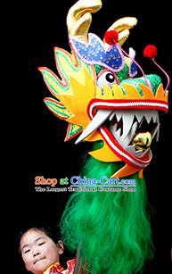 Chinese Traditional Dragon Dance Green Head Lantern Festival Folk Dance Prop Complete Set