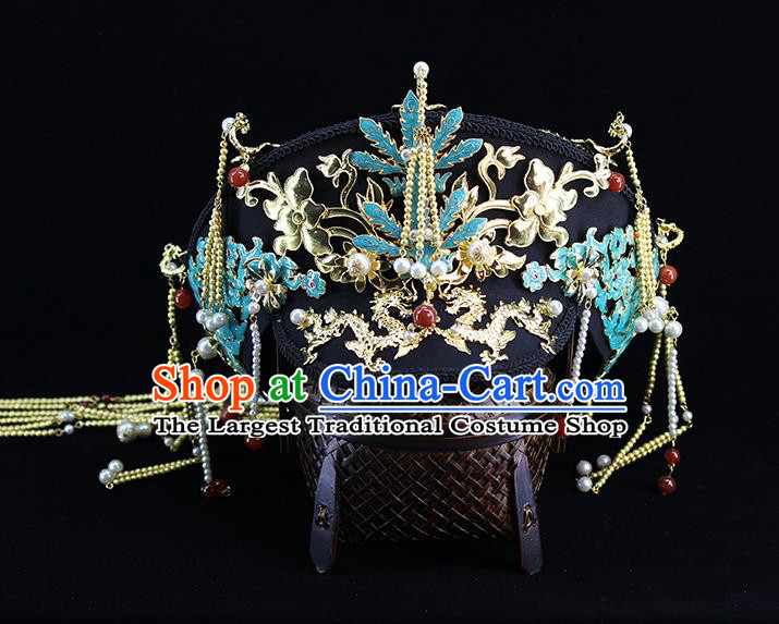 Traditional Chinese Qing Dynasty Hat Phoenix Coronet Headdress Ancient Queen Hair Accessories for Women