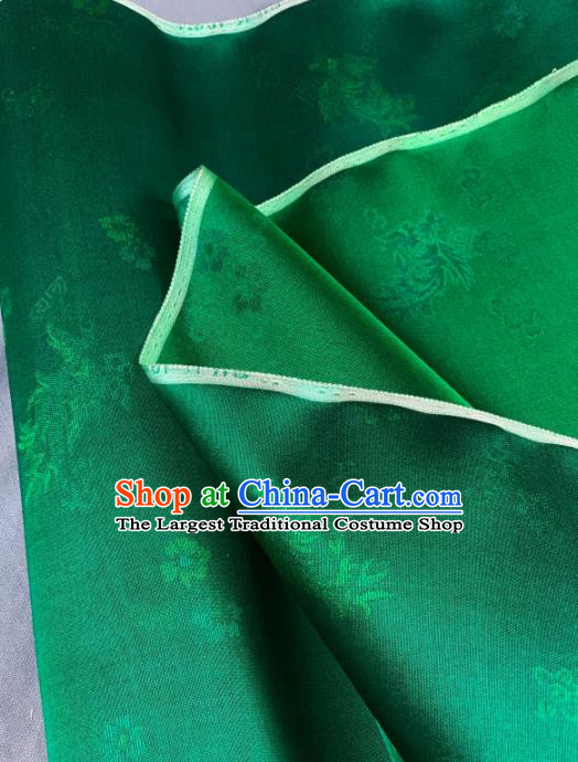Chinese Traditional Classical Pattern Design Deep Green Silk Fabric Asian Hanfu Material