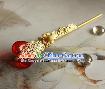 Traditional Chinese Bride Golden Hairpin Headdress Ancient Court Hair Accessories for Women