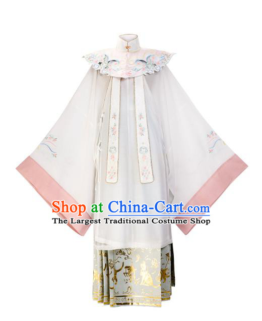 Chinese Traditional Ming Dynasty Royal Infanta Hanfu Dress Ancient Patrician Lady Historical Costumes for Women
