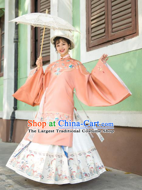 Chinese Traditional Ming Dynasty Blouse and Skirt Ancient Royal Infanta Historical Costumes for Women
