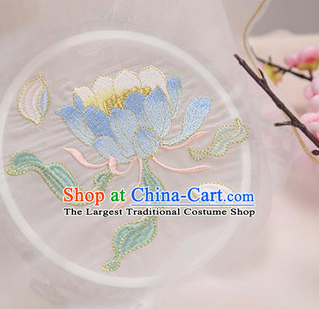 Chinese Traditional Embroidered Epiphyllum White Cloth Applique Accessories Embroidery Patch