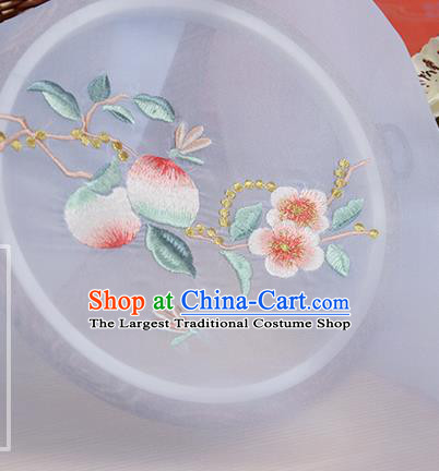 Chinese Traditional Embroidered Peach Flower Lilac Chiffon Applique Accessories Embroidery Patch