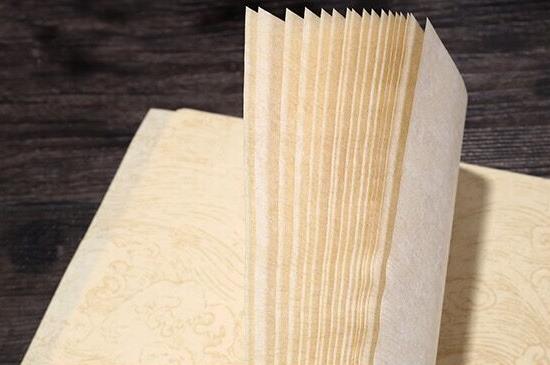 Traditional Chinese Wave Pattern Calligraphy Beige Batik Paper Handmade The Four Treasures of Study Writing Art Paper
