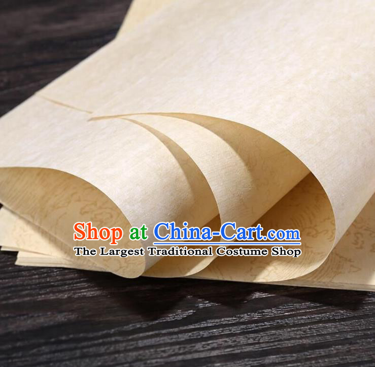 Traditional Chinese Wave Pattern Calligraphy Apricot Batik Paper Handmade The Four Treasures of Study Writing Art Paper