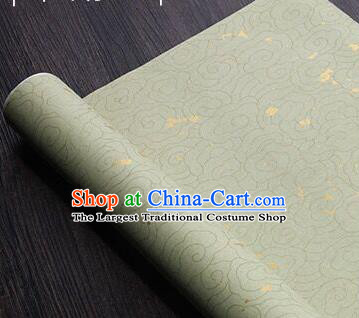 Traditional Chinese Cloud Pattern Light Green Calligraphy Paper Handmade The Four Treasures of Study Writing Batik Art Paper