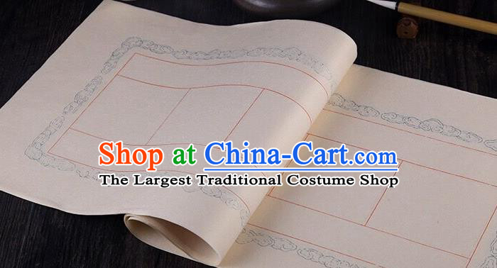 Chinese Traditional Spring Festival Couplets Beige Paper Handmade Couplet Calligraphy Writing Batik Art Paper