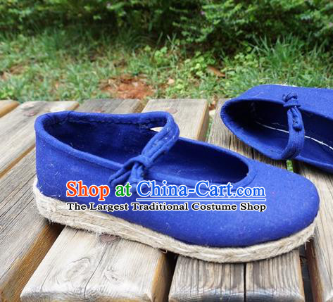 Traditional Chinese National Blue Cloth Shoes Ethnic Shoes Hanfu Shoes for Women