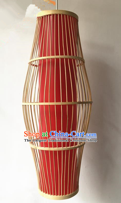 Traditional Chinese Red Hanging Lanterns Handmade Lantern Bamboo Art Scaldfish Lamp
