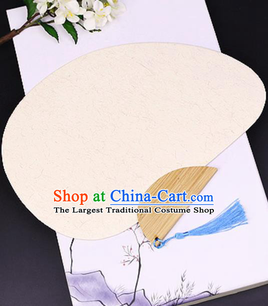 Chinese Traditional Flaxen Art Paper Fans Handmade Bamboo Plover Fan