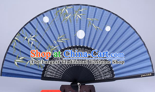 Traditional Chinese Handmade Printing Bamboo White Silk Folding Fan China Fan Oriental Fan