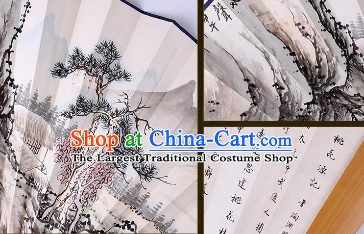 Traditional Chinese Handmade Ink Painting Paper Folding Fan China Accordion Fan Oriental Fan