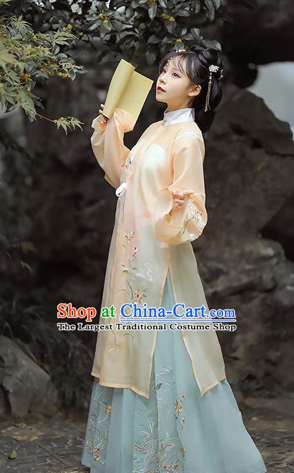 Chinese Traditional Ming Dynasty Historical Costume Ancient Patrician Lady Hanfu Dress for Women