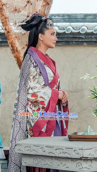 Chinese Drama Love is More Than A Word Ancient Royal Princess Chen Jing Costume and Headpiece for Women