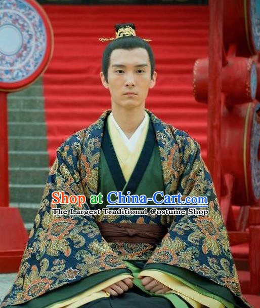 Chinese Ancient Royal Prince Qi Sheng Clothing Historical Drama Go Princess Go Costume and Headpiece for Men