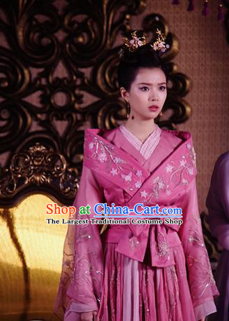 Chinese Ancient Infanta Wang Zesheng Hanfu Dress Drama The Love Lasts Two Minds Costume and Headpiece for Women