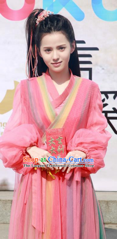 Drama Xia Tan Jian Bu Zhi Chinese Ancient Female Physician Dress Costume and Headpiece for Women