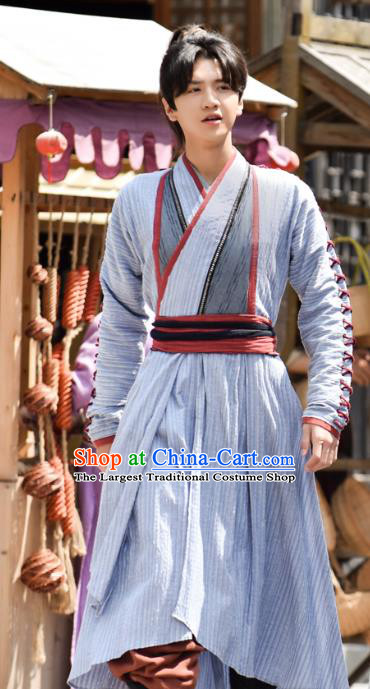 Chinese Ancient Young Swordsman Xiao Yuer Clothing Historical Drama Handsome Siblings Costume and Headpiece for Men