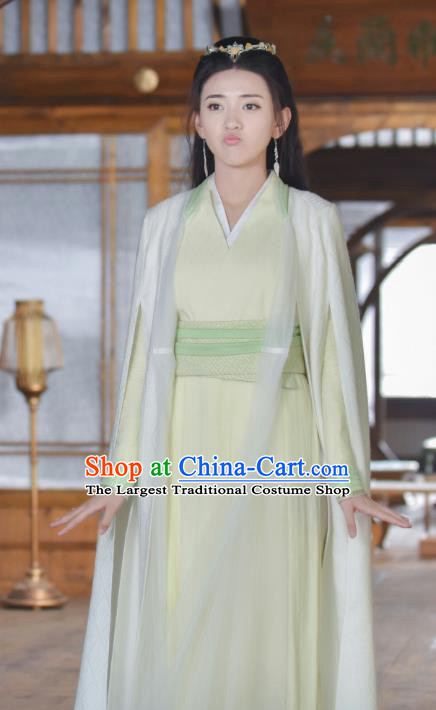 Drama Handsome Siblings Chinese Ancient Swordsman Su Ying Hanfu Dress Costume and Headpiece for Women