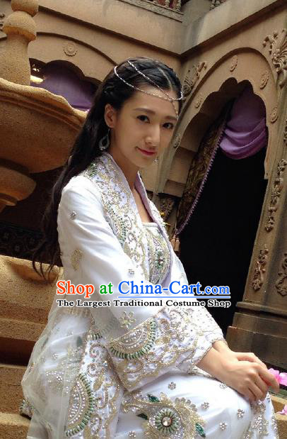 Chinese Historical Drama The Legend of Zu Ancient Magic Princess Bi Wu Costume and Headpiece for Women