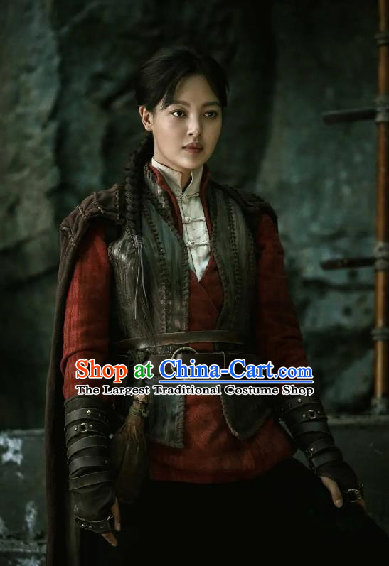 Chinese Drama Xin Zhilei Candle in The Tomb The Wrath of Time Grave Robber Lady Red Costume and Headpiece for Women