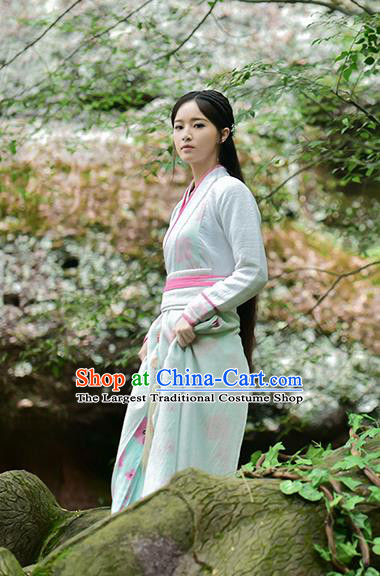 Chinese Ancient Maidservant Tie Xinlan Hanfu Dress Drama Handsome Siblings Costume and Headpiece for Women