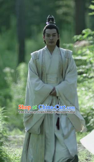 Chinese Historical Drama Ancient Crown Prince Qing Yu Nian Joy of Life Costume and Headpiece Complete Set