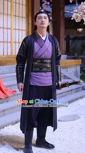 Chinese Ancient Imperial Bodyguard Yu Hao Clothing Historical Drama The Eternal Love Costume and Headwear for Men
